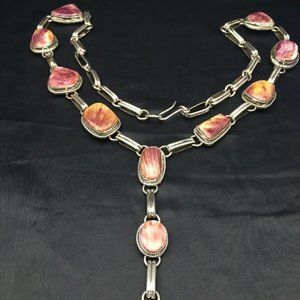 Native American Spiny Oyster Lariat Necklace 02793